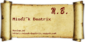 Misák Beatrix névjegykártya